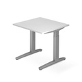 Schreibtisch, C-Fuss höhenverstellbar, BxT 800 x 800 mm, weiss