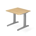 Schreibtisch, C-Fuss höhenverstellbar, BxT 800 x 800 mm, Ahorn