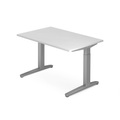 Schreibtisch, C-Fuss höhenverstellbar, BxT 1.200 x 800 mm, weiss