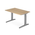 Schreibtisch, C-Fuss höhenverstellbar, BxT 1.200 x 800 mm, Eiche