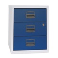 BISLEY Mobiler Beistellschrank PFA 3 Universalschubladen silber