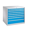 Schubladenschrank mit Einfachauszug, Schubladen 2x75 + 4x100 + 1x150 + 1x200 mm