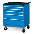Jungheinrich PROFISHOP, Schubladenschrank mit Rollen, 5 Schubladen, HxBxT 1.000 x 792 x 600 mm