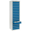 stumpf® Schubladenschrank, Schubladen 17x100 mm, HxBxT 1.800 x 500 x 500 mm, lichtgrau