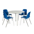 BASIC, BASIC Sitzgruppe, Kunststoff, Tisch Ø 1.000 mm + 4 Stühle