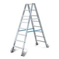 KRAUSE®- Stufen-Stehleiter KRAUSE® Profi, 2-seitig begehbar, mit Rollen, Standhöhe 0,70 m