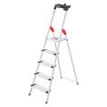 Hailo, Hailo L80 ComfortLine 8040-507 Aluminium Stufen-Stehleiter inkl. Werkzeugablage Arbeitshöhe (max.): 2.8 m Silber,