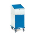 Fetra, fetra® Stehpult, fahrbar, mit Flügeltürschrank, BxT 550 x 650 mm