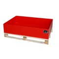 Paletten-Aufsatzwanne, HxBxT 260 x 800 x 1.200 mm, ohne Gitterrost, feuerrot