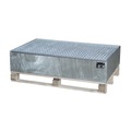 Paletten-Aufsatzwanne, HxBxT 185 x 1.200 x 1.200 mm, ohne Gitterrost, feuerverzinkt