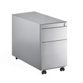 Rollcontainer Asisto, HxBxT 570 x 430 x 800 mm, 2 Schubladen, weissaluminium