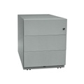 BISLEY Rollcontainer Note™, mit 3 Universalschubladen HxBxT 495 x 420 x 565 mm, mit Griffleiste silber