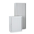 BISLEY Euro-Rollladenschrank Breite 1200 mm, 2 Fachböden silber