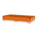 Regal-Bodenwanne 1000 l Auffangvolumen, LxBxH 2150 x 1300 x 505 mm ohne Gitterrost, orange lackiert