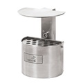 Wandascher rund, mit Abdeckhaube, ohne Pfosten, Edelstahl, 2 Liter