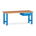 Werkbank Work Master, mit 1 Schublade à H 100 mm, HxBxT 840 x 2.000 x 750 mm, fehgrau