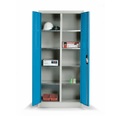 C+P Werkstatt-Flügeltürschrank mit Mittelwand + 8 Fachböden, HxBxT 1.950 x 1.200 x 500 mm