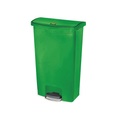 Rubbermaid Tret-Abfallbehälter Slim Jim® mit Pedal an der Breitseite, Kunststoff, 90 l, grün