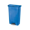 Rubbermaid Tret-Abfallbehälter Slim Jim® mit Pedal an der Breitseite, Kunststoff, 68 l, blau