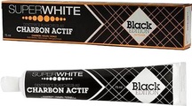 Superwhite Super White Black Edition Zahnpasta Weißgrad mit Aktivkohle