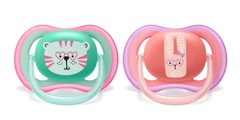 Avent Philips Schnuller ultra air 18M+ Girl Katze/Hase (1 Stück)