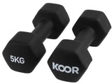 KOOR Kurzhantel-Set 5 kg, Schwarz