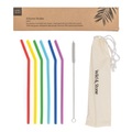 Wild & Stone, Wild & Stone Silikontrinkhalme, Regenbogenfarben, BPA frei und Vegan - 6er Pack