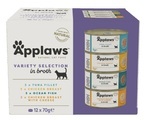 Applaws, 24 x 70 g Applaws Nassfutter in Brühe & Gelee + 30 g Cat Tuna Loin gratis! - Supreme Auswahl (4 Sorten)