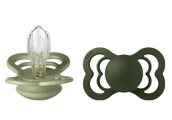 BIBS Schnuller Supreme Sage / Hunter Green Silikon 0-6 Monate, 2 Stk.