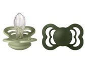 BIBS, BIBS Schnuller Supreme Sage / Hunter Green Silikon 6-36 Monate, 2 Stk.