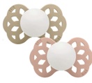 BIBS Infinity Schnuller, Silicone, Symmetrisch, 0-6 Monate, Vanilla GLOW/Blush GLOW (2 Stk)