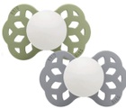 BIBS Infinity Schnuller, Silicone, Symmetrisch, 6-12 Monate, Sage GLOW/Cloud GLOW (2 Stk)