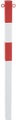 Sperrpfosten aus Stahlrohr zum Einbetonieren, 70 x 70 mm rot / weiß, verzinkt und lackiert
