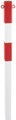Sperrpfosten aus Stahlrohr zum Einbetonieren, 70 x 70 mm rot / weiß, kunststoffbeschichtet