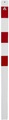 Absperrpfosten, 70 x 70 mm, weiß / rot zum Einbetonieren ohne Öse