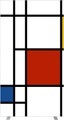 Trennwand easyScreen mit Fotomotiv Modell Mondrian, Breite 940 mm