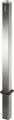 Edelstahl-Sperrpfosten 70 x 70 mm, Spitzkopf zum Einbetonieren, mit Bodenhülse, Profilzylinder