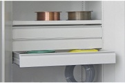 Schublade, pulverbeschichtet für Schwerlastschrank ohne Trennwand Blendenhöhe 125 mm