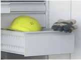 Schublade, pulverbeschichtet für Schwerlastschrank mit Trennwand Blendenhöhe 125 mm