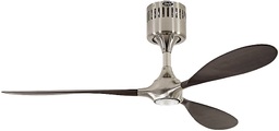 Deckenventilator HELICO PADDEL mit Fernbedienung Nussbaum / Chrom gebürstet