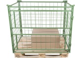 undefined, Palettenrahmen Nutzhöhe 1800 mm, zum Aufsetzen BxL 800 x 1200 mm, 1 Längswand 2-teilig herausnehmbar