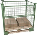 Palettenrahmen Nutzhöhe 800 mm, zum Aufsetzen BxL 800 x 1200 mm, 1 Längswand halb klappbar