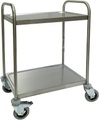 Edelstahl-Servierwagen 3 Etagen, luftidentische Reifen LxBxH 700 x 470 x 970 mm