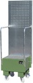 undefined, Fahrbare Auffangwanne mit Lochplattenwand 1 x 60-l-Fass stehend, LxBxH 570 x 590 x 1775 mm resedagrün