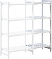 Kunststoff-Steckregalsystem Premium Fachboden-BxT 700 x 600 mm Anbauregal, Breite 735 mm, Boden geschlitzt