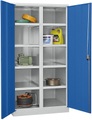 Schwerlastschrank, Höhe 1950 mm 8 Fachböden grau / blau