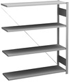 Sideboard-Steckregal, verzinkt Höhe 1200 mm, 4 Böden, Anbauregal Fachtiefe 300 mm, Fachlast 150 kg