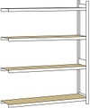 Weitspannregal, mit Spanplatte, Höhe 2500 mm Spannweite 2250 mm Anbauregal, Tiefe 400 mm