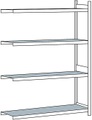 Weitspannregal, mit Stahlboden, Höhe 2500 mm Spannweite 1500 mm Anbauregal, Tiefe 600 mm