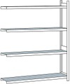 Weitspannregal, mit Stahlboden, Höhe 2500 mm Spannweite 2250 mm Anbauregal, Tiefe 400 mm